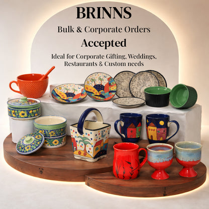 Coffee, Milk, Mugs Set | Multicolor Hand-Painting | 270 ml