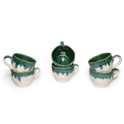 Coffee Mugs Set of 6 | flow - Glaze| 220 ml