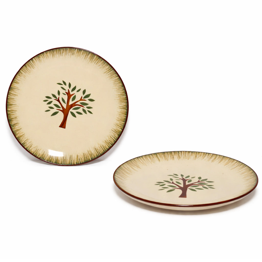 Quarter Serving Plate Set | Multicolour 'Palm Tree' Painting