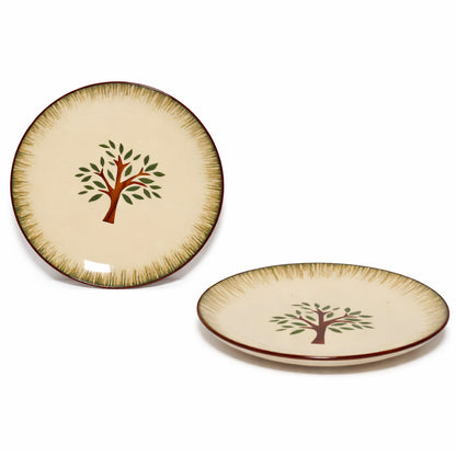 Quarter Serving Plate Set | Multicolour 'Palm Tree' Painting