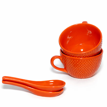 Soup Bowls with Spoons Sets | 350 ml