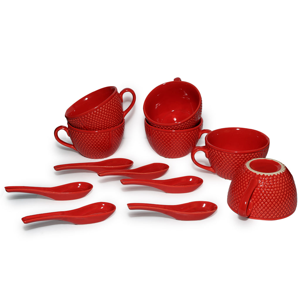 Soup Bowls with Spoons Sets | 350 ml