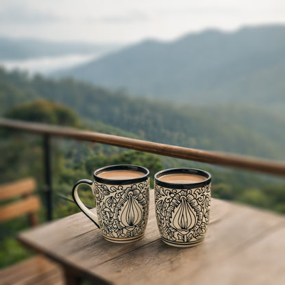 Coffee Mugs Set | Kalamkari Painting | 250 ml