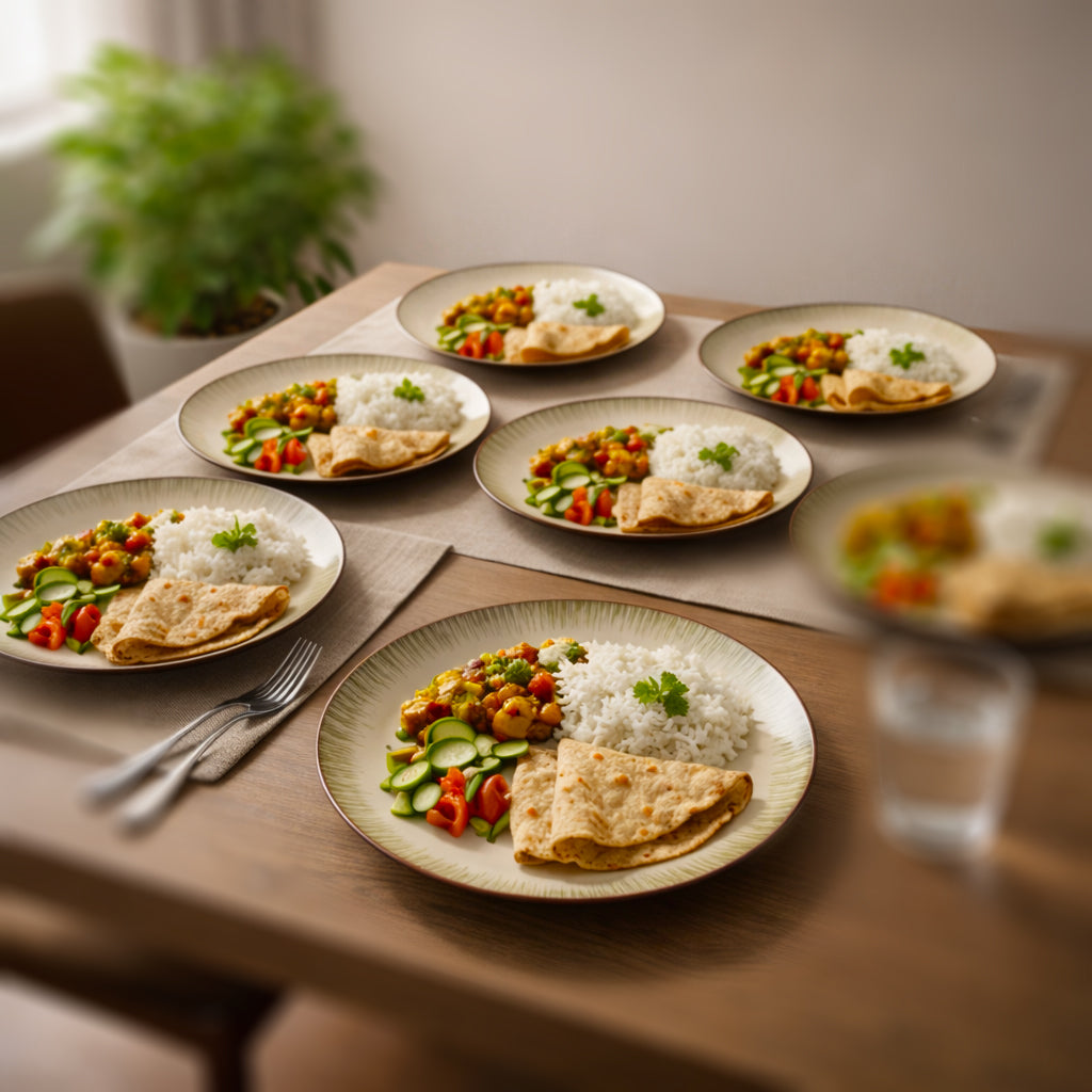 Ceramic Dinner Plate Set | Multicolour 'Palm Tree' Painting