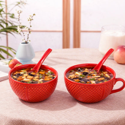 Soup Bowls with Spoons Sets | 350 ml