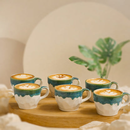 Coffee Mugs Set of 6 | flow - Glaze| 220 ml