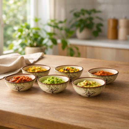 Tree Print Round Shape Dip Bowls