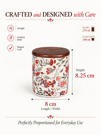 Small Jars with Wooden lid- Set of 2 with Metal Stand