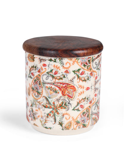 Small Jars with Wooden lid- Set of 2 with Metal Stand