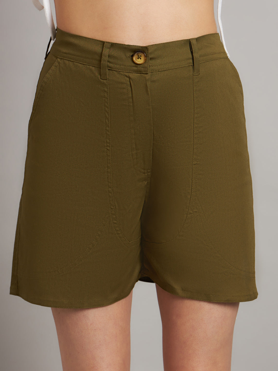 Solid Regular Fit Cotton Shorts