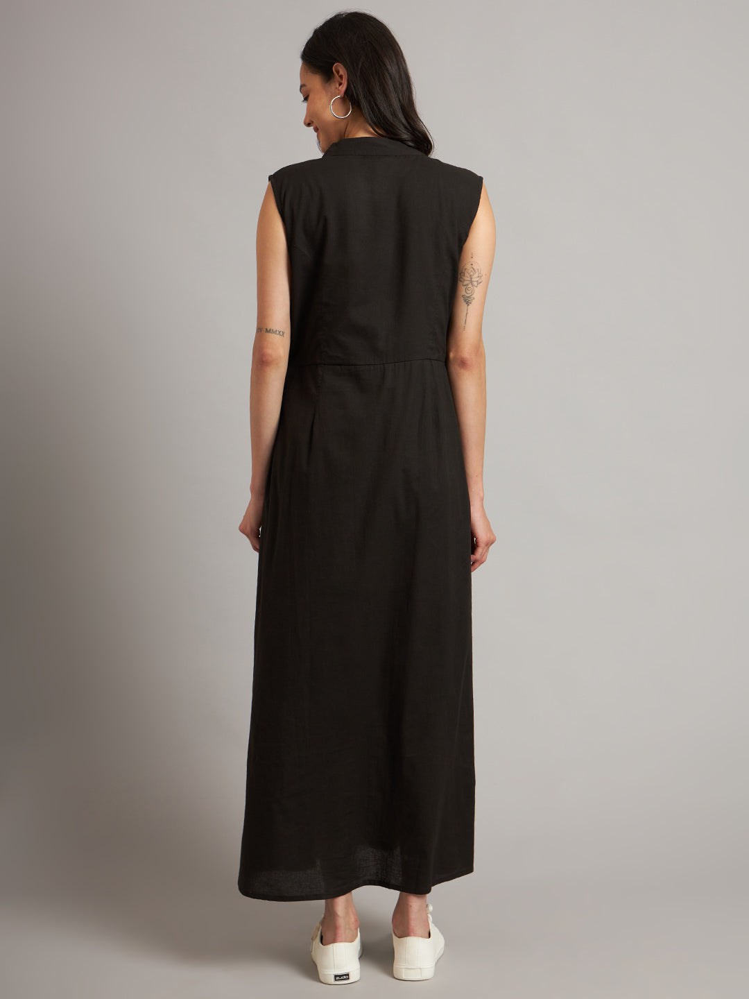 Cotton A-Line Maxi Dress
