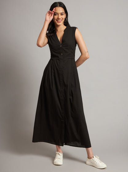Cotton A-Line Maxi Dress