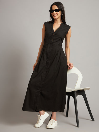 Cotton A-Line Maxi Dress