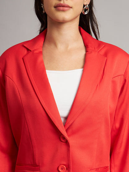 Notched Lapel Single-Breasted Blazer
