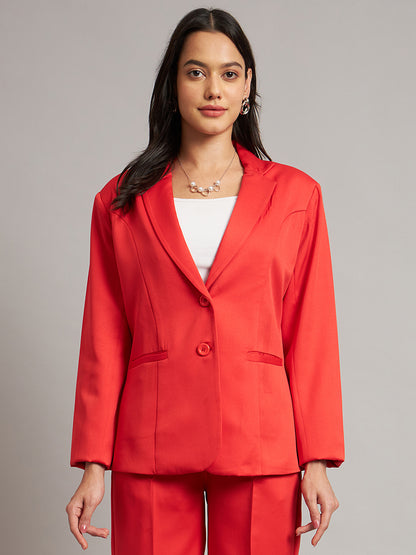 Notched Lapel Single-Breasted Blazer