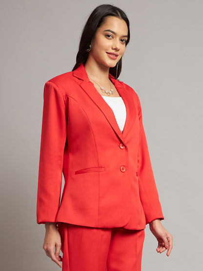 Notched Lapel Single-Breasted Blazer