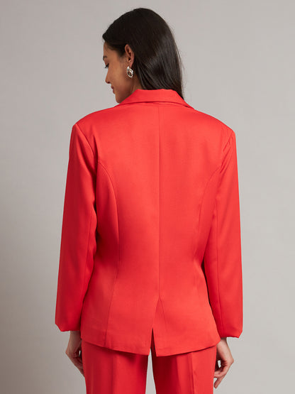 Notched Lapel Single-Breasted Blazer