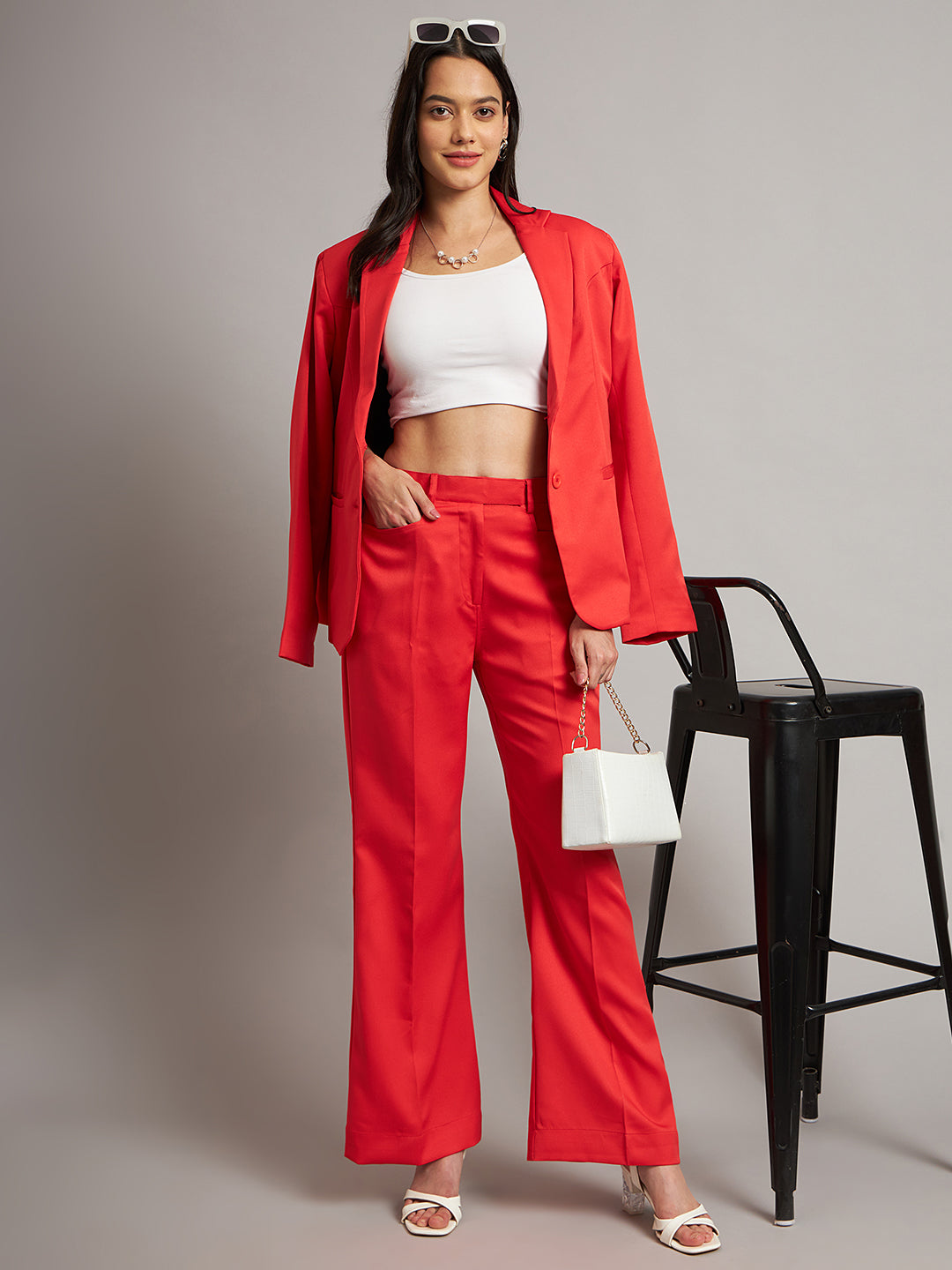 Notched Lapel Single-Breasted Blazer