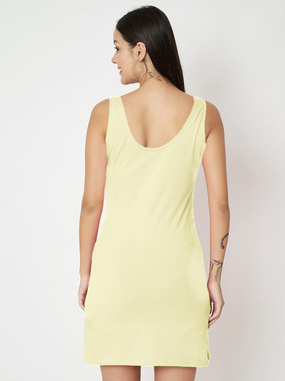 BRINNS Women Scoop Neck Sleeveless bodycon Mini Dress