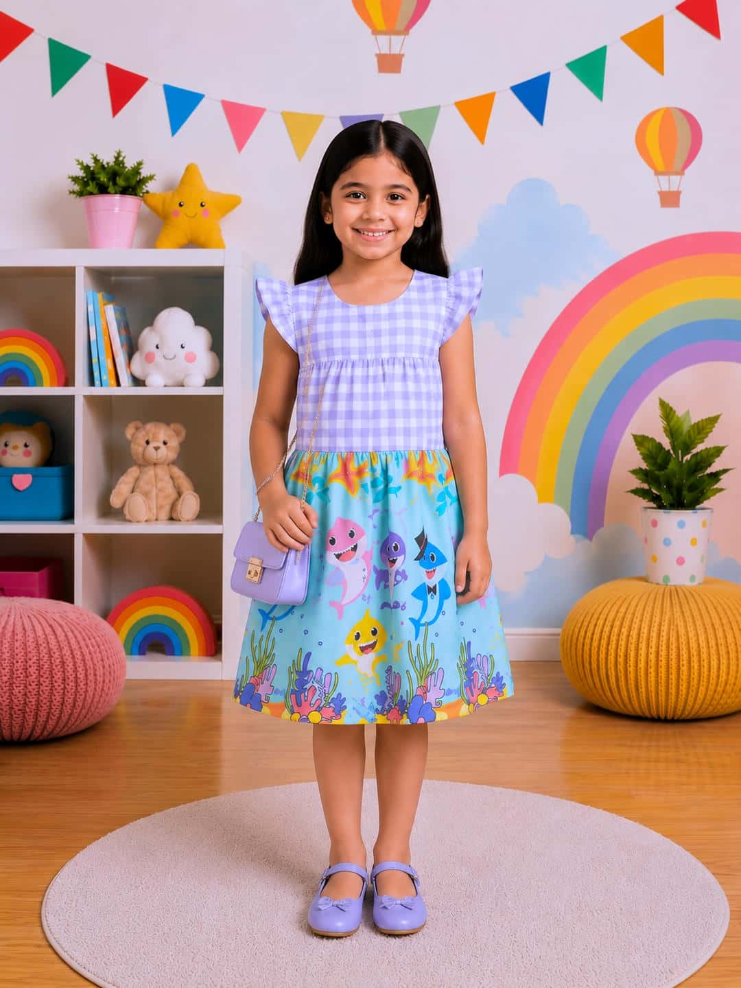 Poppylane-Printed Dress for Girls