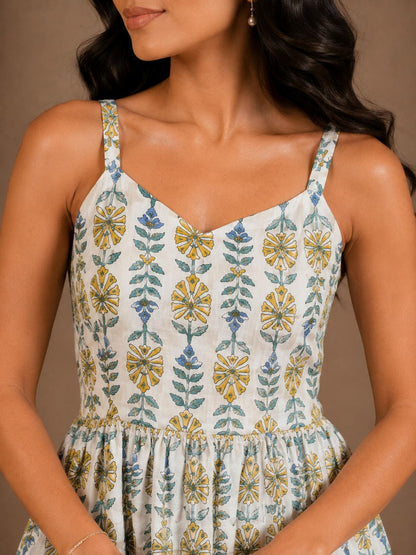 Tiered Fit & Flare Midi Dress