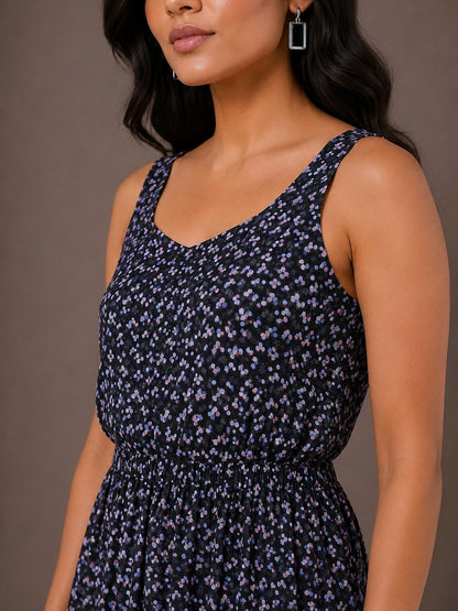 Tiered Fit & Flare Midi Dress