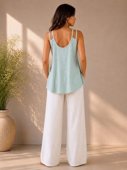 Sleeveless Scoop Neck Tank Top