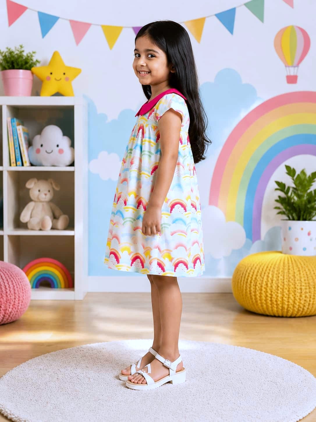 Poppylane-Peter Pan Collar A-Line Dress