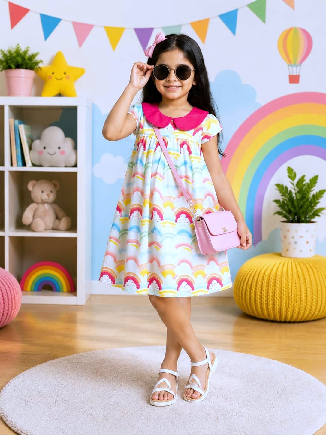 Poppylane-Peter Pan Collar A-Line Dress