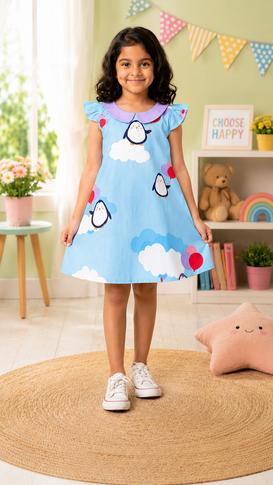 Poppylane-Peter Pan Collar A-Line Dress