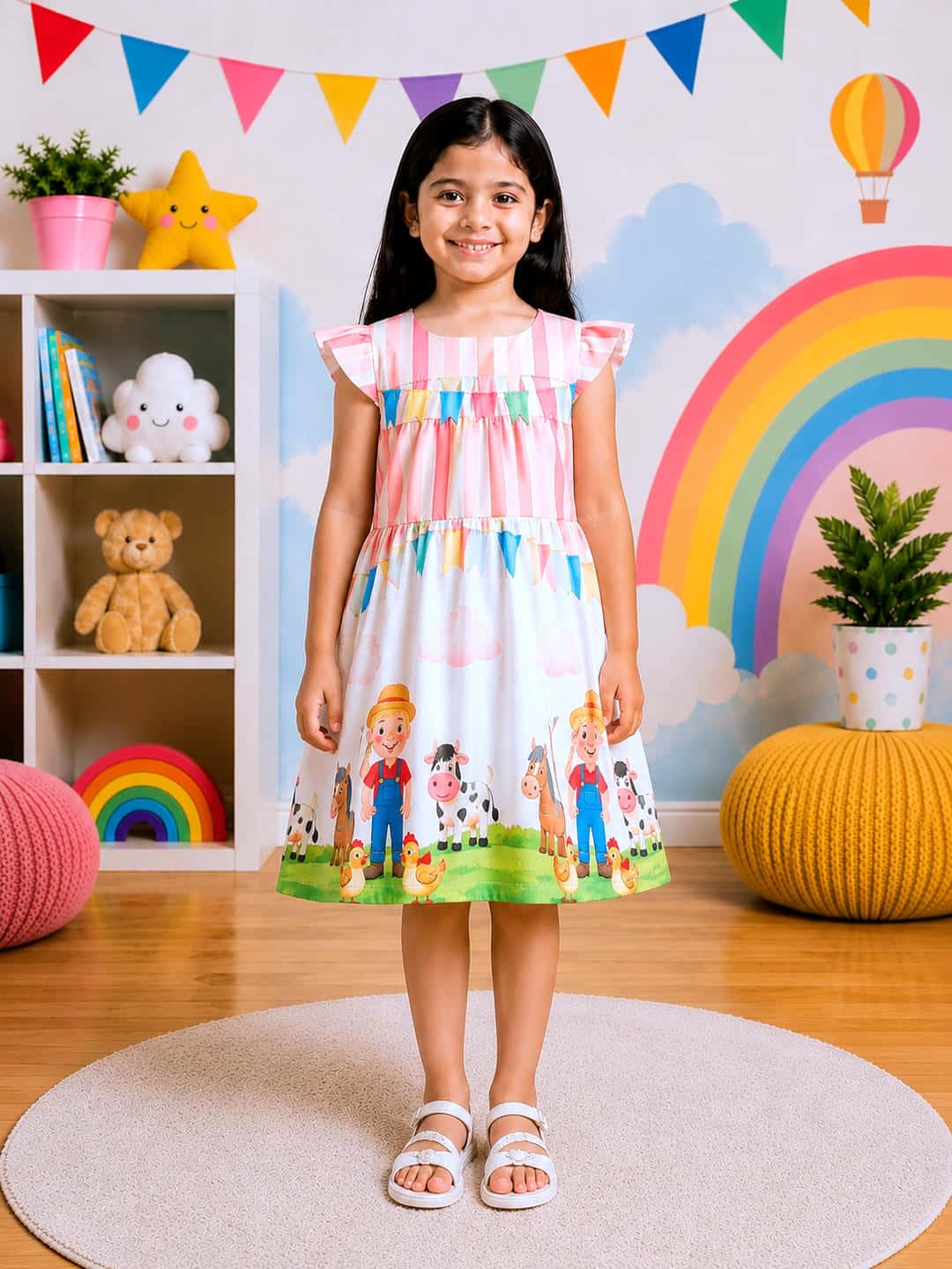 Poppylane-Printed Dress for Girls