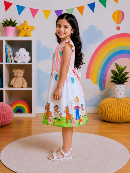 Poppylane-Printed Dress for Girls