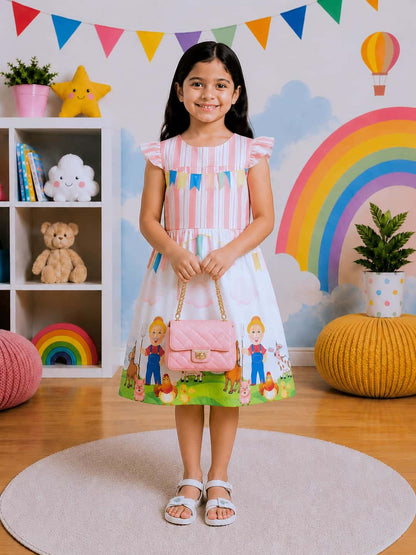Poppylane-Printed Dress for Girls