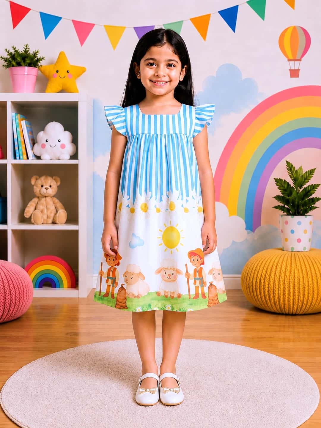 Poppylane-Printed Dress for Girls