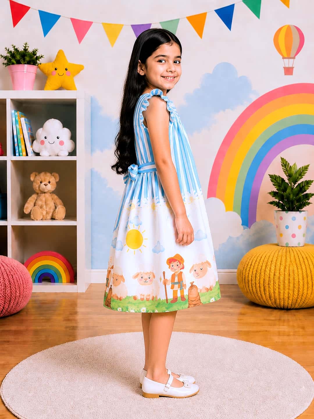 Poppylane-Printed Dress for Girls