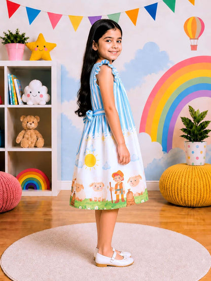 Poppylane-Printed Dress for Girls