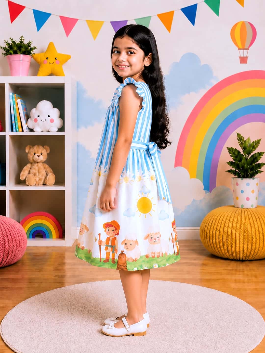 Poppylane-Printed Dress for Girls