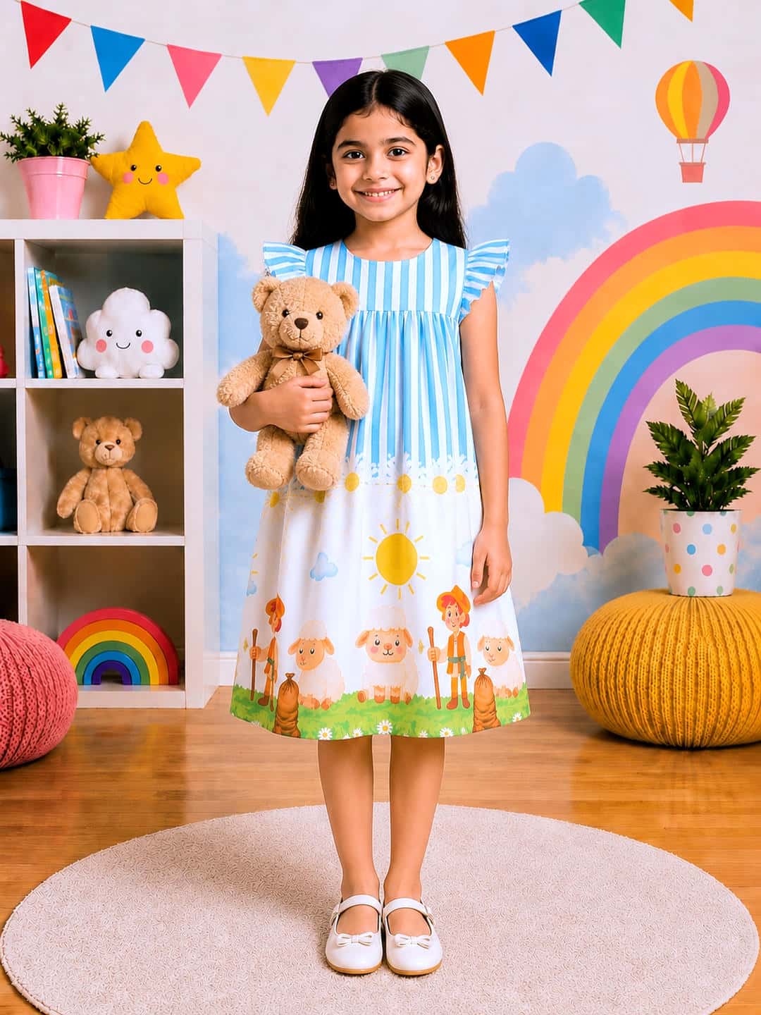 Poppylane-Printed Dress for Girls