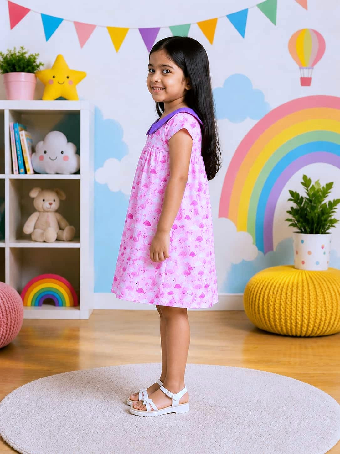 Poppylane-Peter Pan Collar A-Line Dress