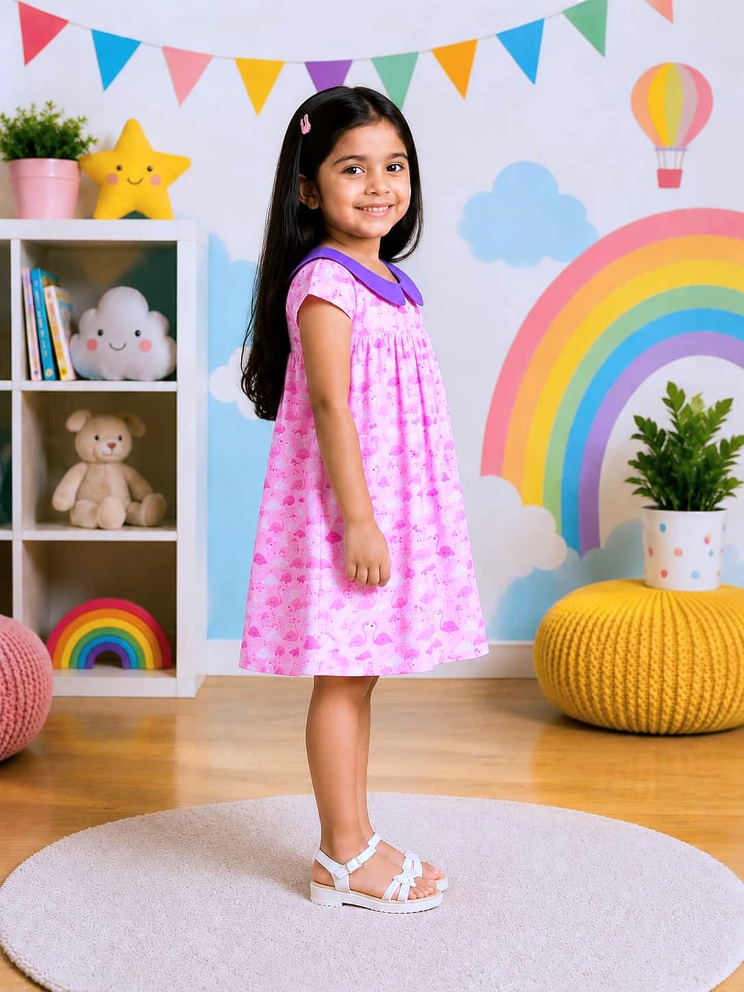 Poppylane-Peter Pan Collar A-Line Dress