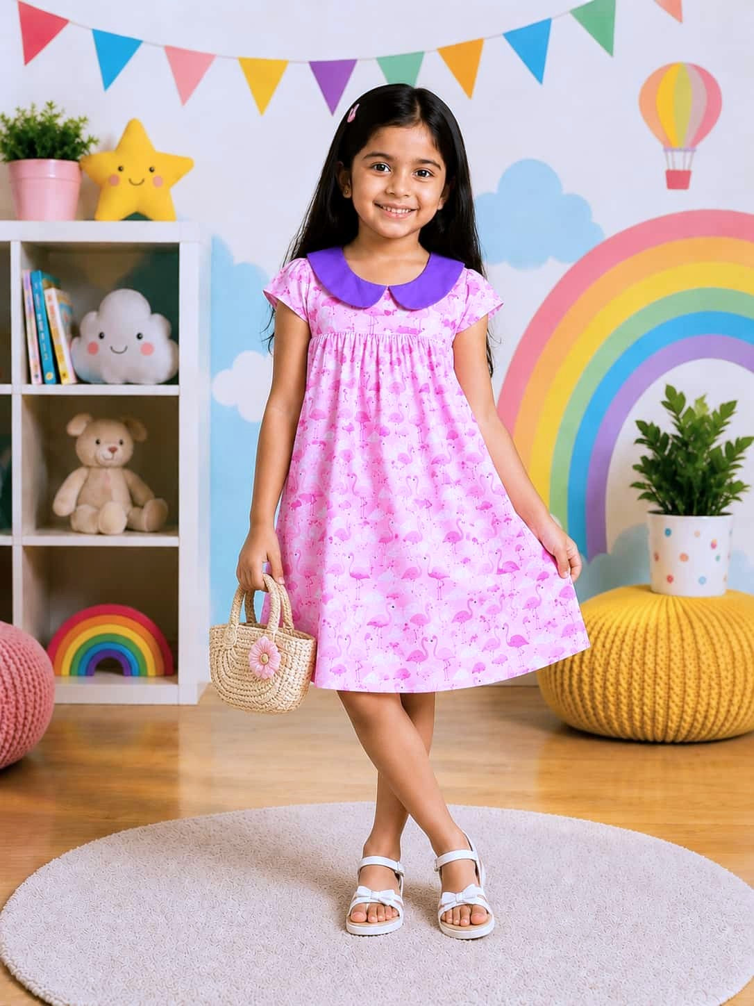 Poppylane-Peter Pan Collar A-Line Dress