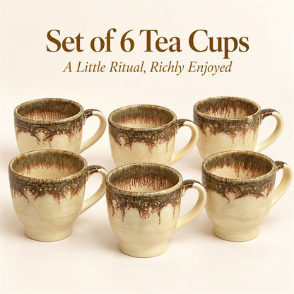 Coffee Mugs Set | Cream - Brown | 350 ml