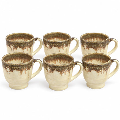 Coffee Mugs Set | Cream - Brown | 350 ml