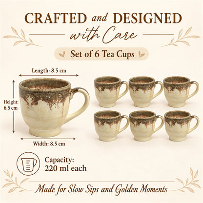 Coffee Mugs Set | Cream - Brown | 350 ml