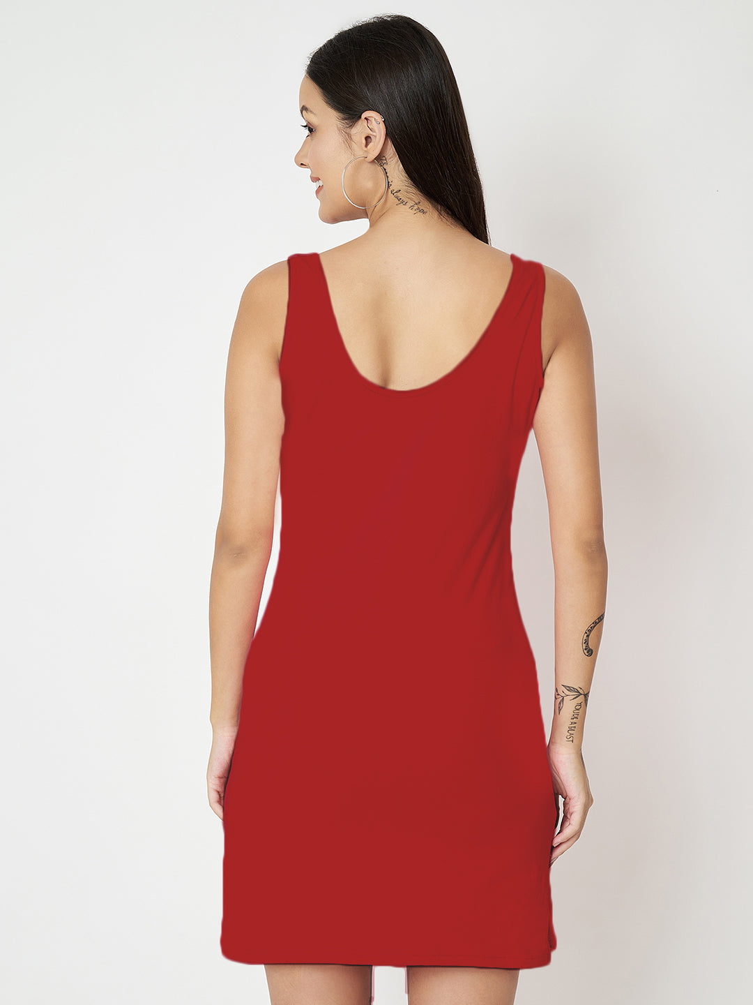 BRINNS Women Scoop Neck Sleeveless bodycon Mini Dress